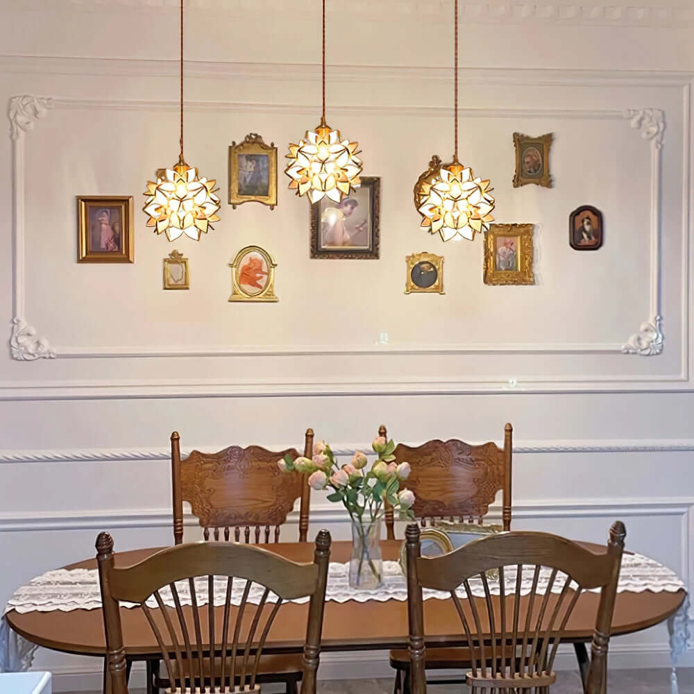 Handgefertigte Kapiz Muschel Pendelleuchte