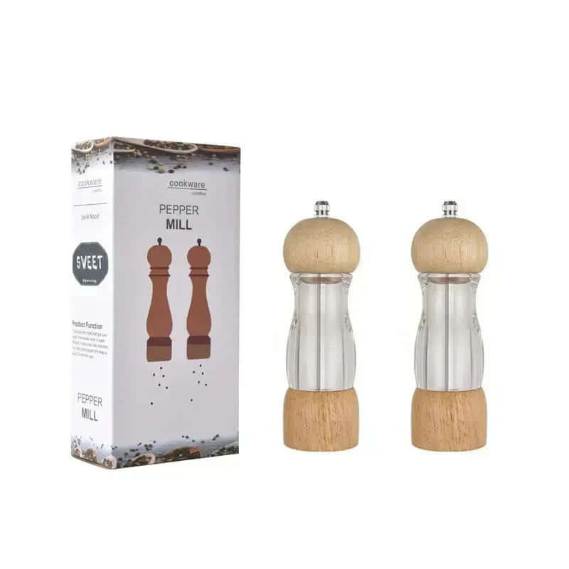 Holzpfeffermühle & Salzstreuer Set - Küchengewürzmühlen