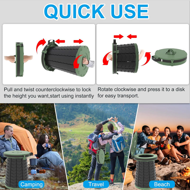 Travel-friendly adjustable height portable toilet for road trips & outdoor gear.