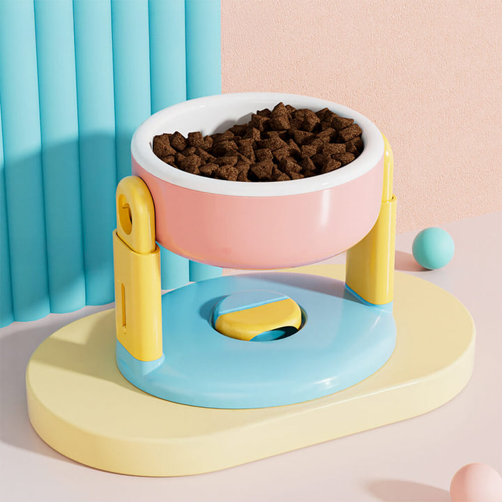Neck protection pet bowl: elevated feeder designed to reduce strain for dogs and cats during mealtime.