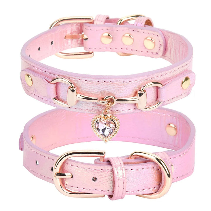 Sparkly adjustable dog collar for medium breeds, adorned with rhinestones