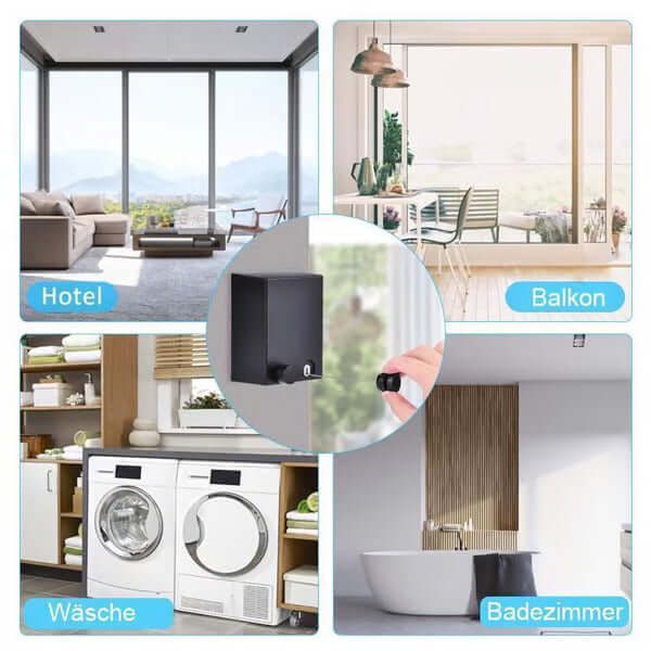 Ausziehbare Wäscheleine - Platz sparend & vielseitig