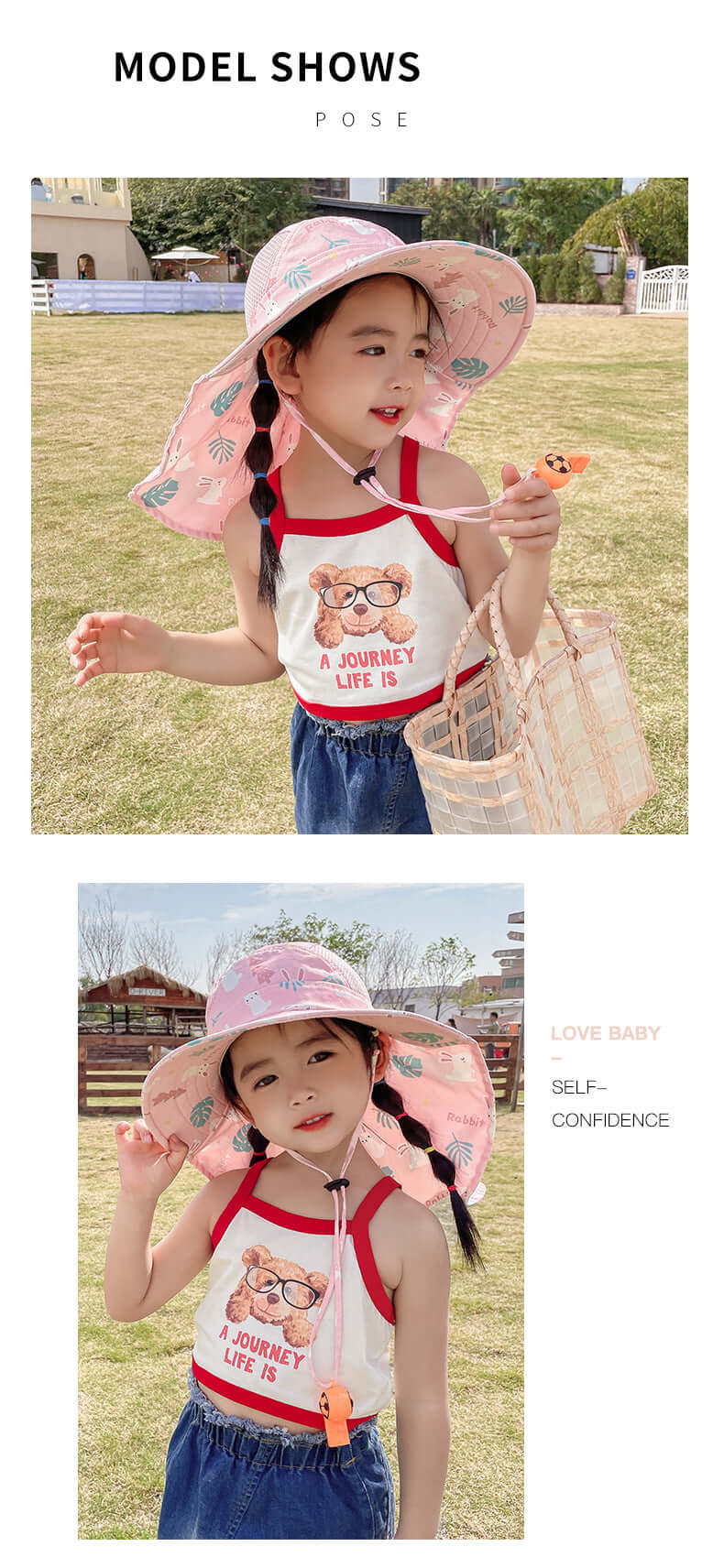 Sonnenhut Kinder UPF 50+ - Breiter Rand, Verstellbar