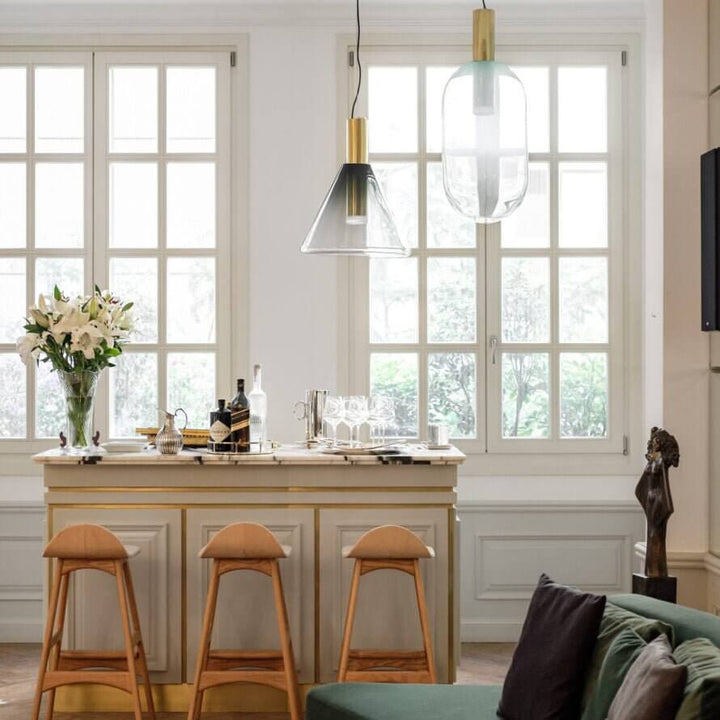 Elegante Pendelleuchte Glas & Metall