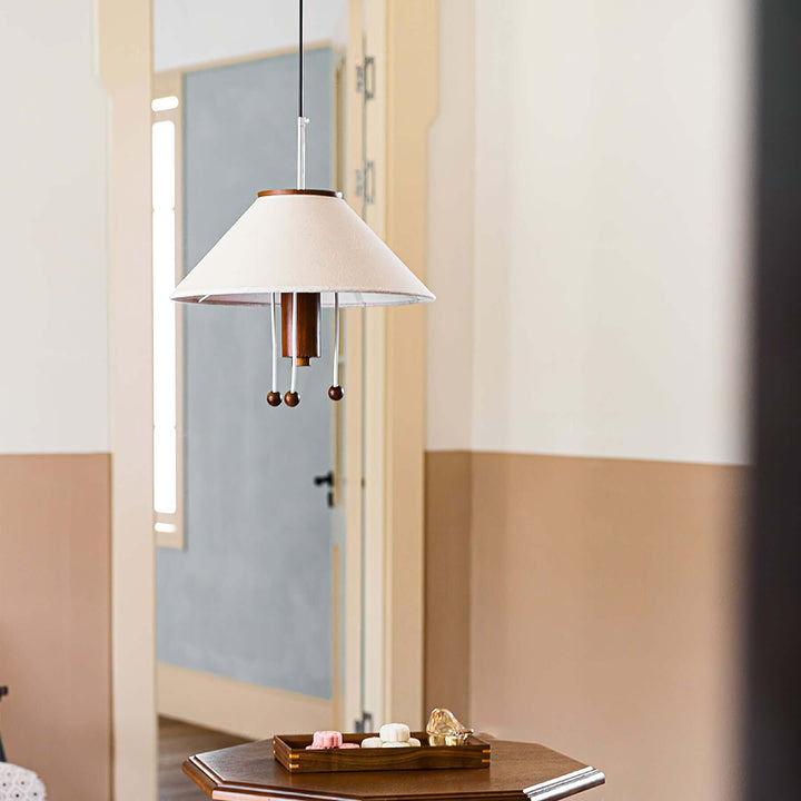 Design Hängeleuchte Oktopus, Walnuss & Weiß