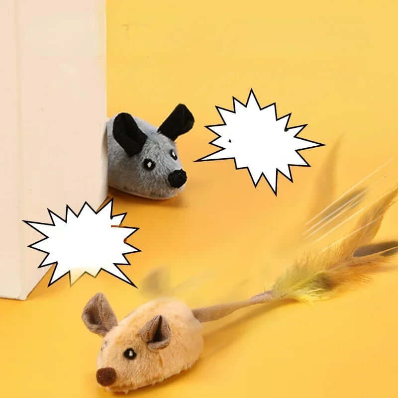 Interaktives Katzenspielzeug Maus mit Feder