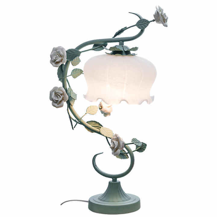Romantische Rosenlampe Tischleuchte 23cm