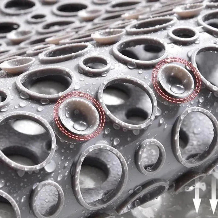 "Antibakterielle, rutschfeste Duschmatte in blau, ideal für sicheres Duschen, erhältlich in verschiedenen Größen."