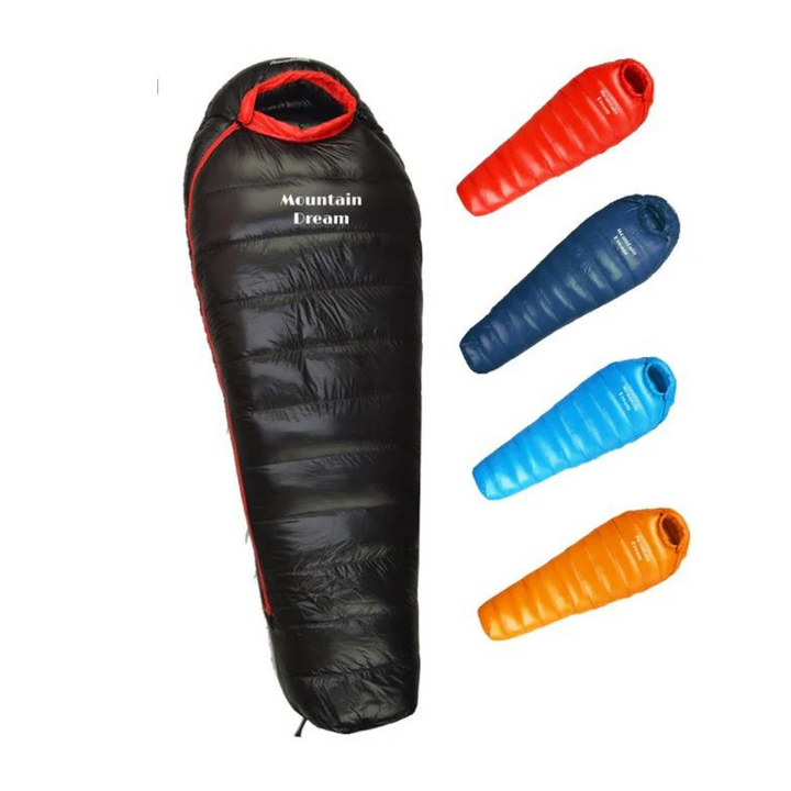 "ArcticNest Winterschlafsack in Schwarz, wasserfest, isoliert mit Entendaunen, ideal für Extremtemperaturen bis -20°C, Campin