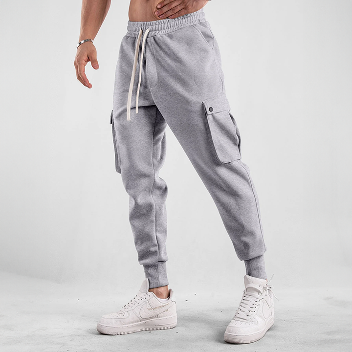 Men's casual cargo joggers, durable & comfortable cotton blend, perfect for daily wear.