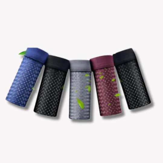 Atmungsaktive Mesh-Unterwäsche für Herren, 5er-Set in verschiedenen Farben, luftige Struktur für optimalen Komfort.