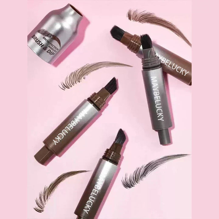 Augenbrauenstift mit wasserfester 3D-Formel, braun, breite Pinselspitze, natürliche Definition, für subtile und intensive Loo