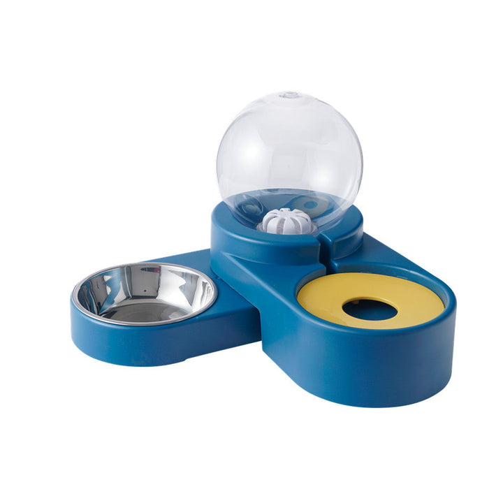 Modern pet gravity feeder and water dispenser for dogs and cats, easy to clean design