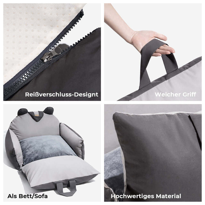 Sicheres Hunde Autobett mit Schutzkissen