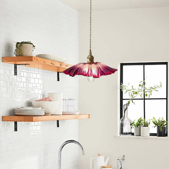 Glas Hängeleuchte Vintage Designleuchte