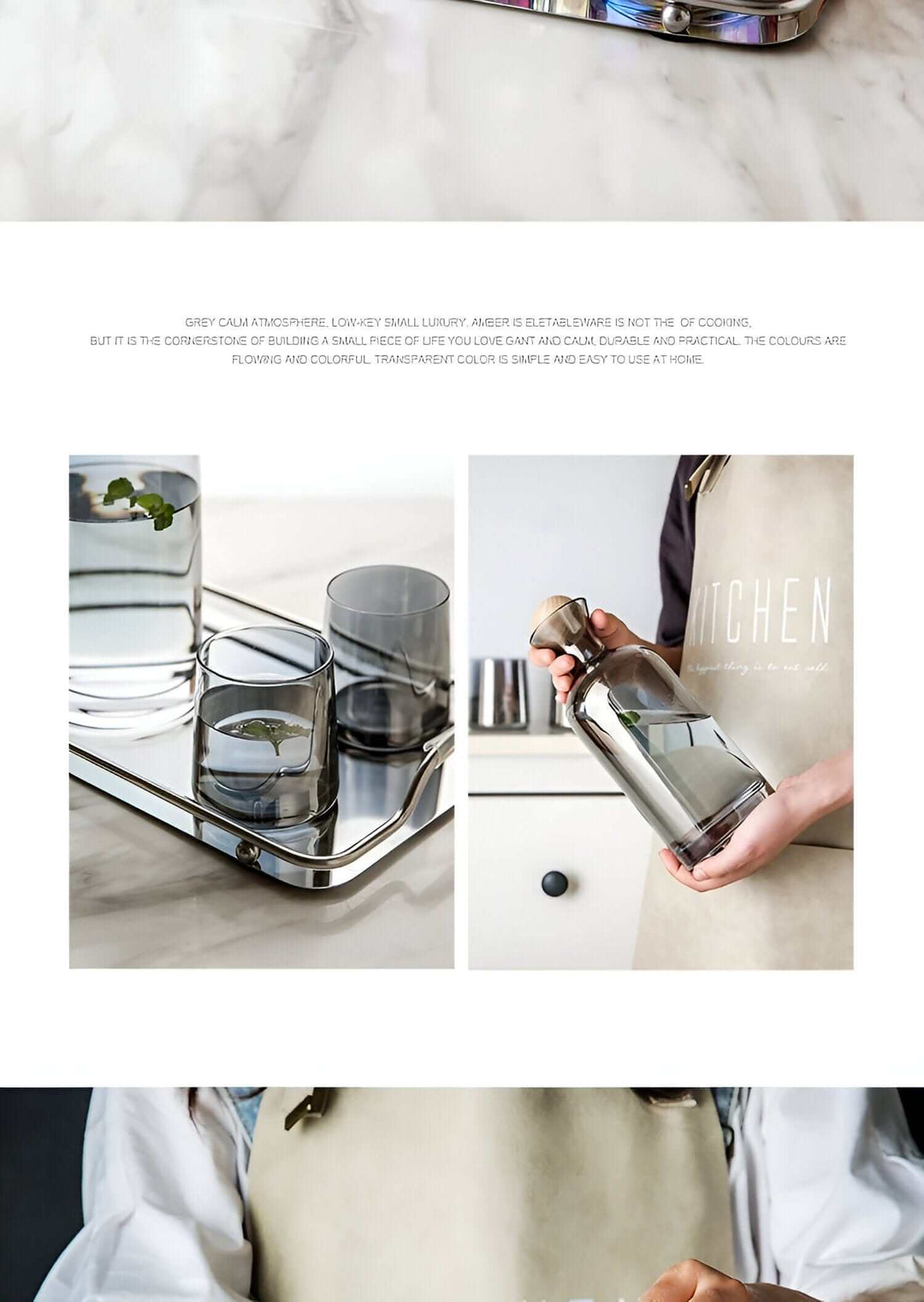 Elegante Glaskaraffe mit Holzdeckel