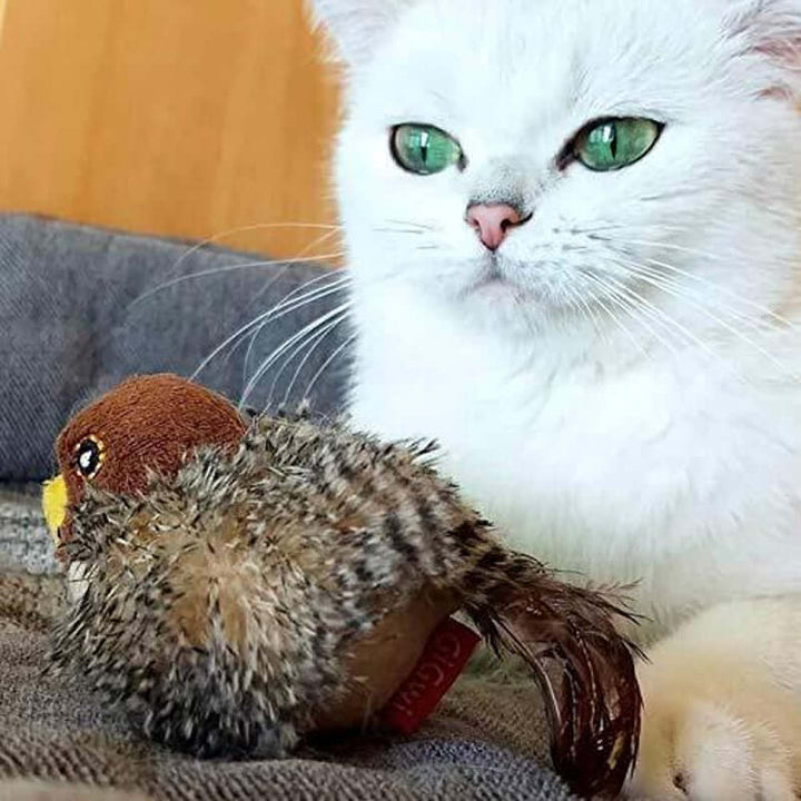 Interaktives Katzenspielzeug Vogel mit Geräuschen