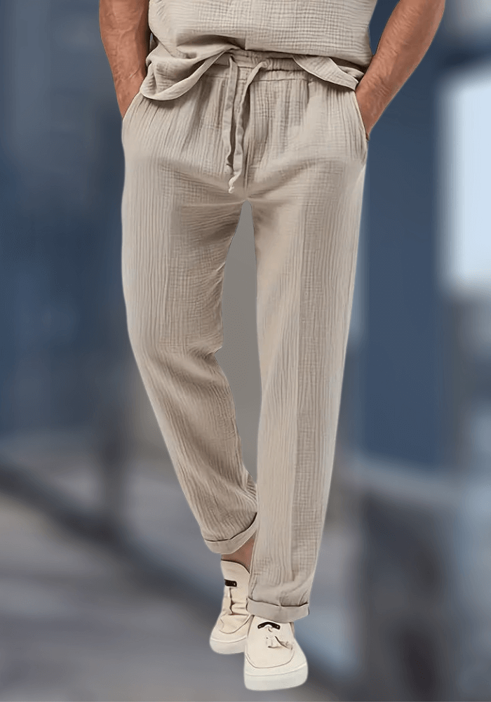 Luftig lockere Leinenhose Herren, Loose Fit