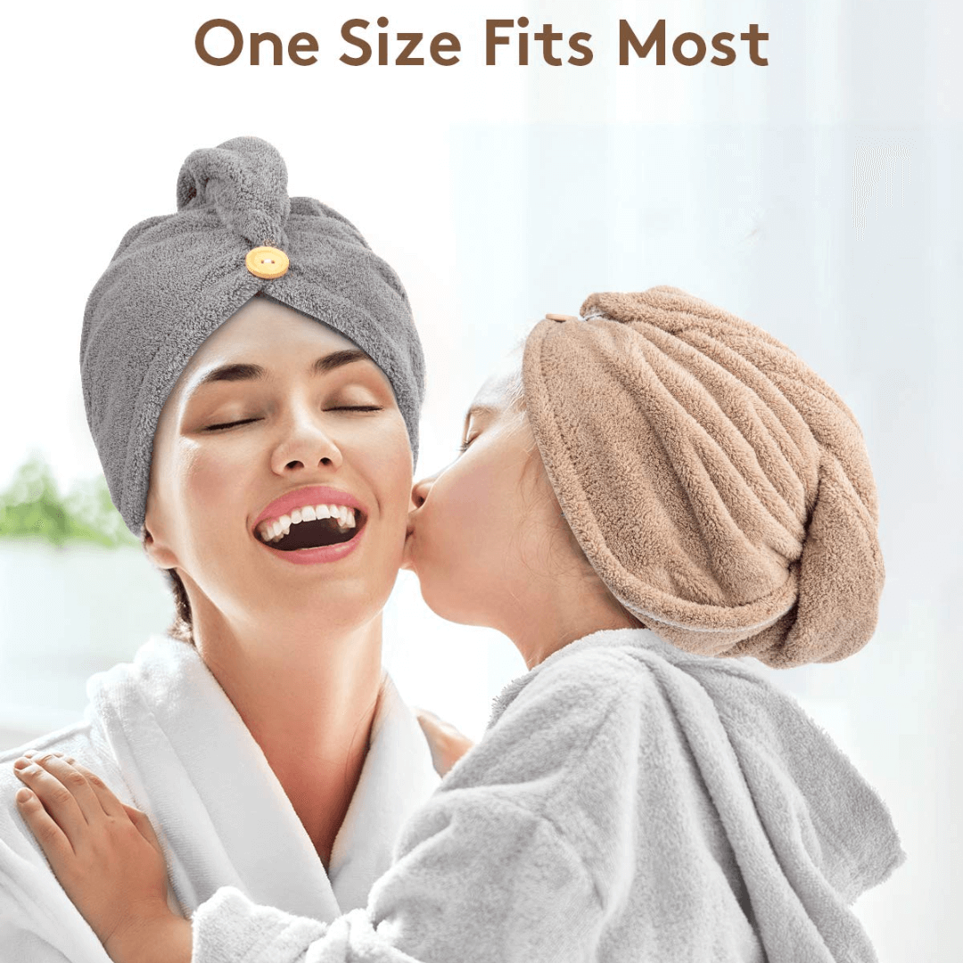 3er Pack Mikrofaser Haarhandtuch Turban mit Knoten