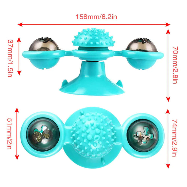 Interaktives Katzenspielzeug Windmühle mit Bällen