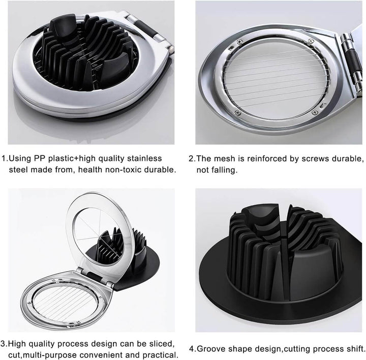 Eierschneider Edelstahl - 3 Schneidarten für schnelles Kochen