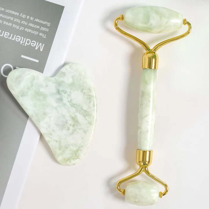 Gesichtsroller & Gua Sha Set - Für strahlende Haut