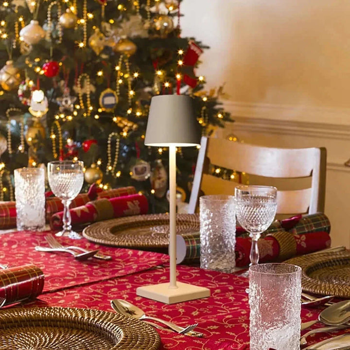 Dimmbare LED Tischlampe, Alu, Akku, Touch