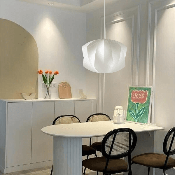 Moderne Hängeleuchte Halbholz Designleuchte