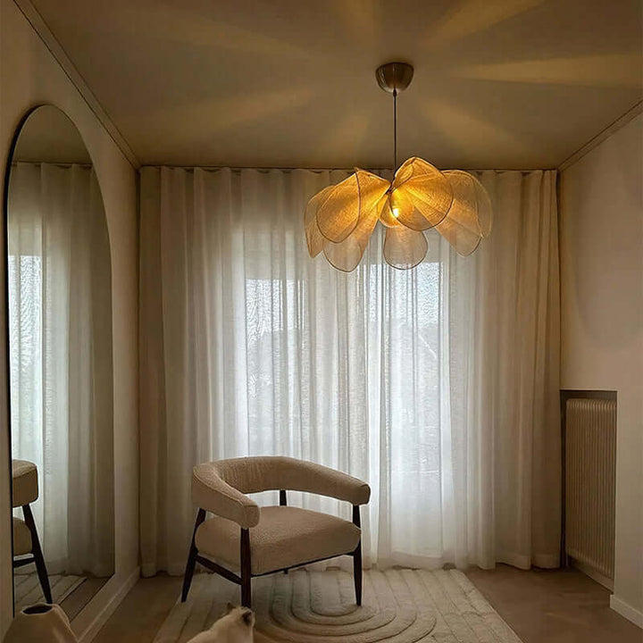 Japandi Stoff-Kronleuchter