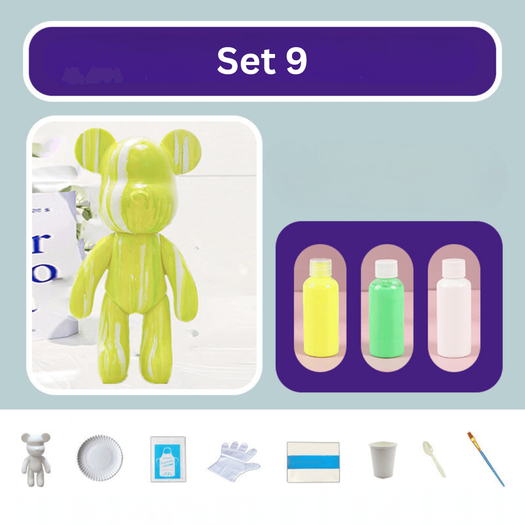 Handbemalter Deko-Bär - Farbenfrohe Wohnraumgestaltung