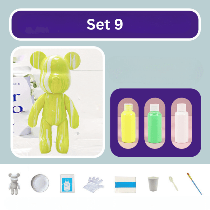 Handbemalter Deko-Bär - Farbenfrohe Wohnraumgestaltung