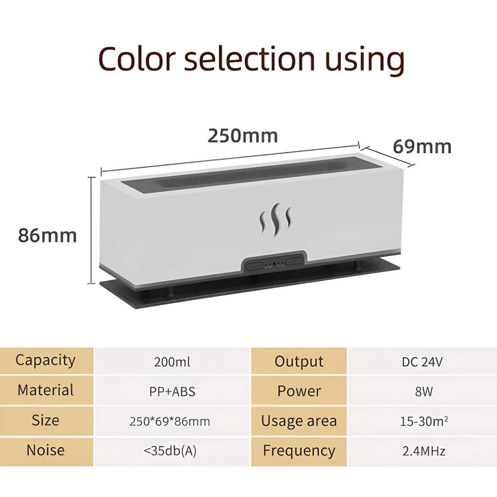 3-in-1 Aroma Diffuser Luftbefeuchter mit Flammenlicht