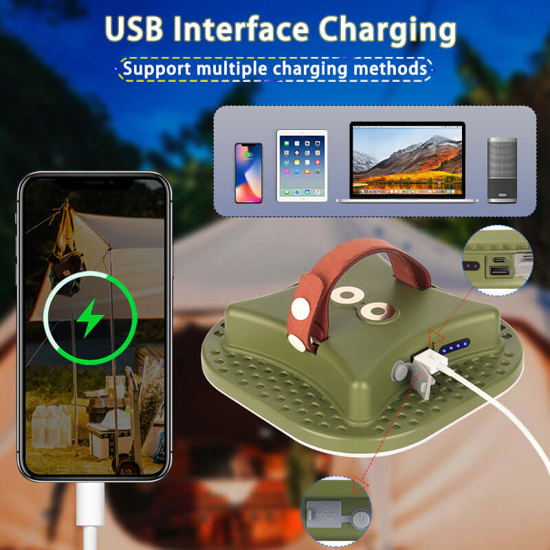 80W LED Solar Campinglampe mit Magnet & Zoom