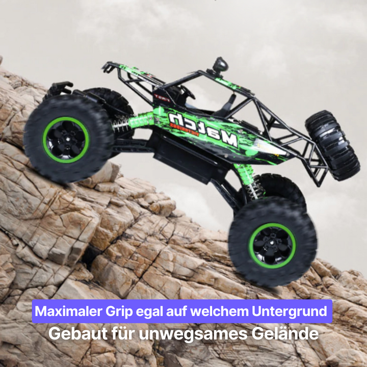 "BeastTrek X4 RC Monstertruck mit robustem Design, 4x4-Antrieb und großen Gummireifen für Offroad-Abenteuer."