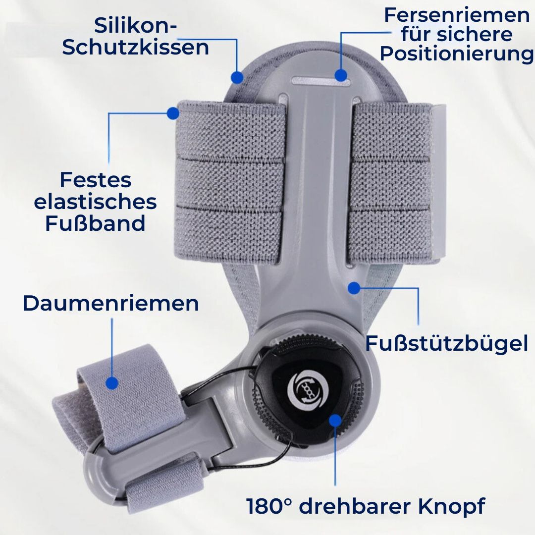 "Beige Hallux Valgus Entlastungsstütze mit Zehentrenner und verstellbarer Passform für Schmerzreduktion und Komfort"