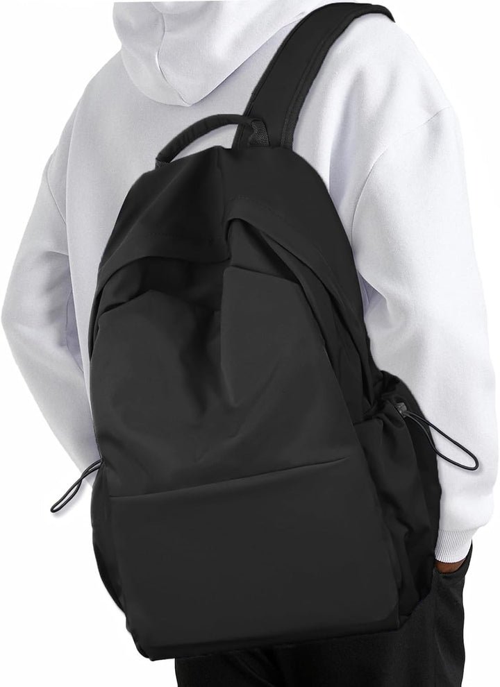 Durable beige laptop bag with multiple pockets for work and travel.