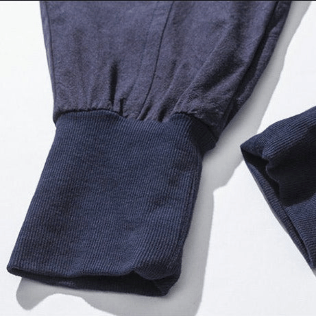 "Bequeme Japan-Stil Hosen Herren: weit geschnitten, Baumwollmischung, elastische Knöchelschützer"