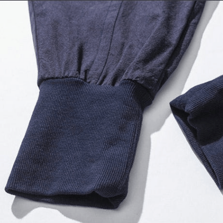 "Bequeme Japan-Stil Hosen Herren: weit geschnitten, Baumwollmischung, elastische Knöchelschützer"