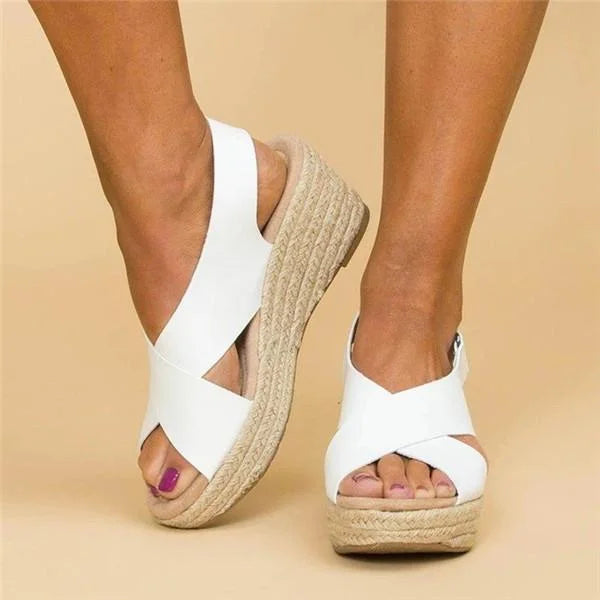 "Bequeme orthopädische Damensandalen in Beige mit Keilabsatz und verstellbaren Riemen für optimalen Komfort und Unterstützung