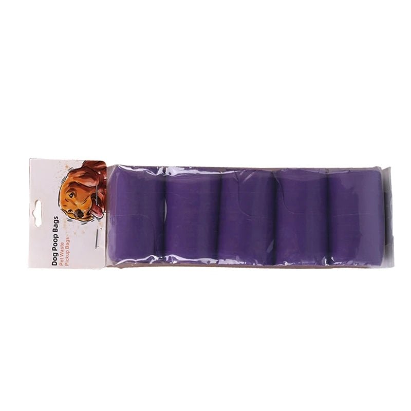 Biodegradable dog waste bags with convenient handles for easy pick-up and tying, eco-friendly pet supplies