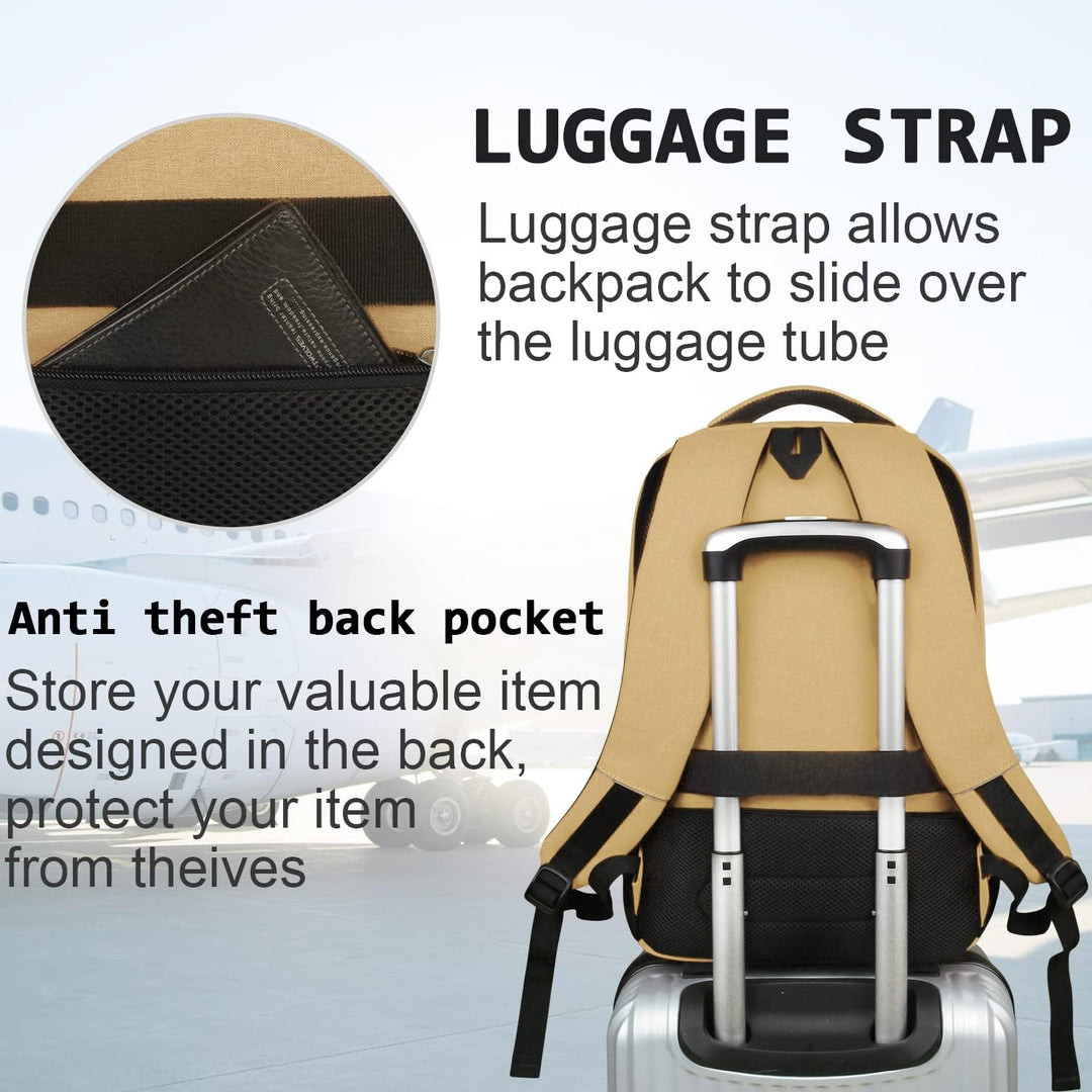 Dark grey anti-theft laptop backpack, a secure choice for all your tech gear.