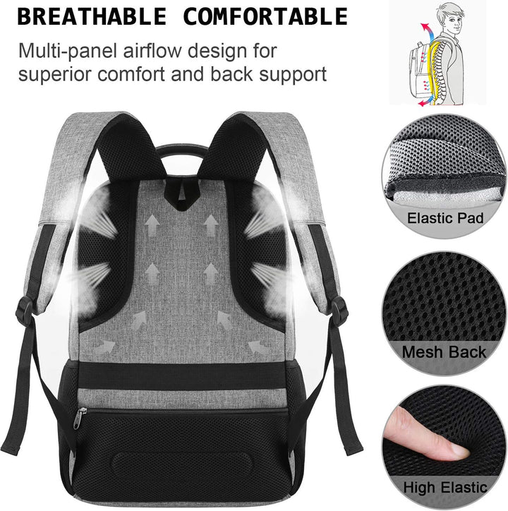 Travel-ready anti-theft backpack with luggage strap & hidden secure pockets.
