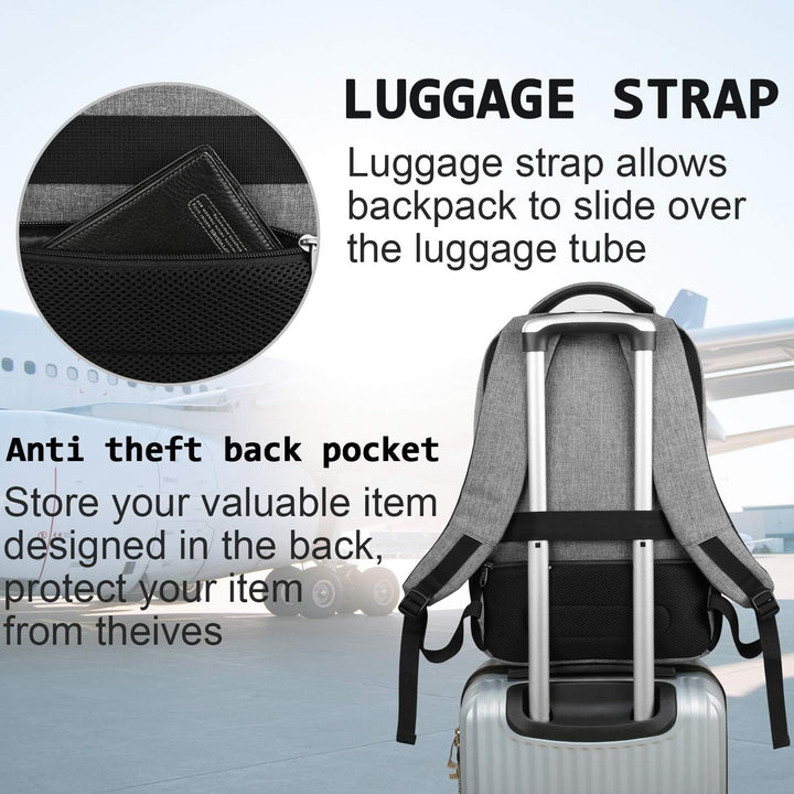 Anti-theft laptop bag with reinforced, lockable zippers for extra security.