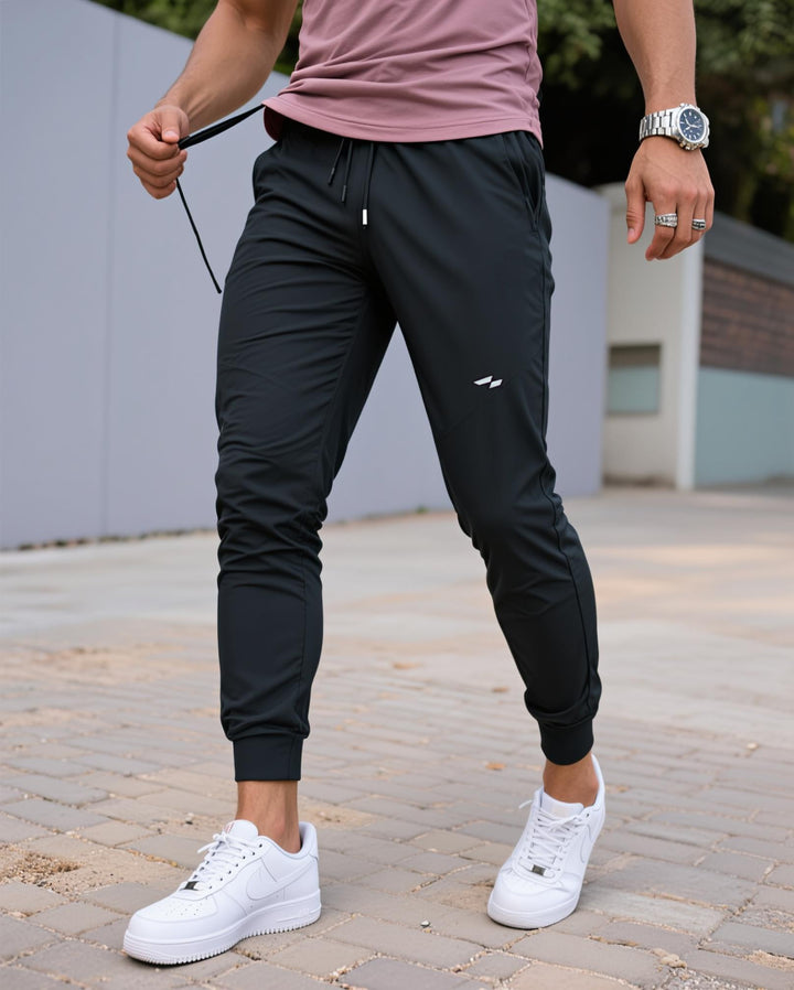 Men's Valenza comfort activewear, quickdry flex joggers, ideal for gym, travel & daily style.