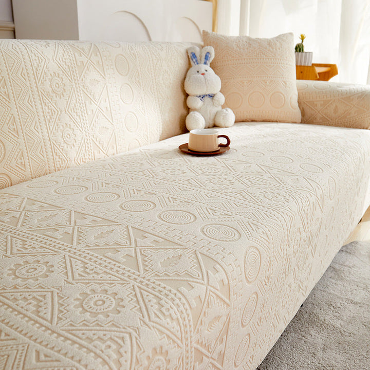 Bohemian Jacquard Stretch Slipcover and included pillowcase, elegant & practical