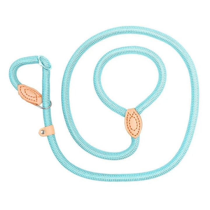 Close-up of the adjustable loop on a heavy-duty braided dog slip lead.