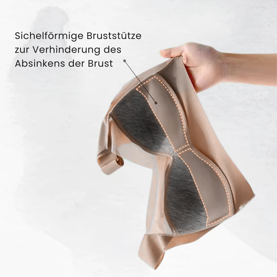 "Bügeloser Komfort-BH in Beige, ergonomisches Design, Haltungskorrektur, atmungsaktiv und nahtlos für optimalen Support."