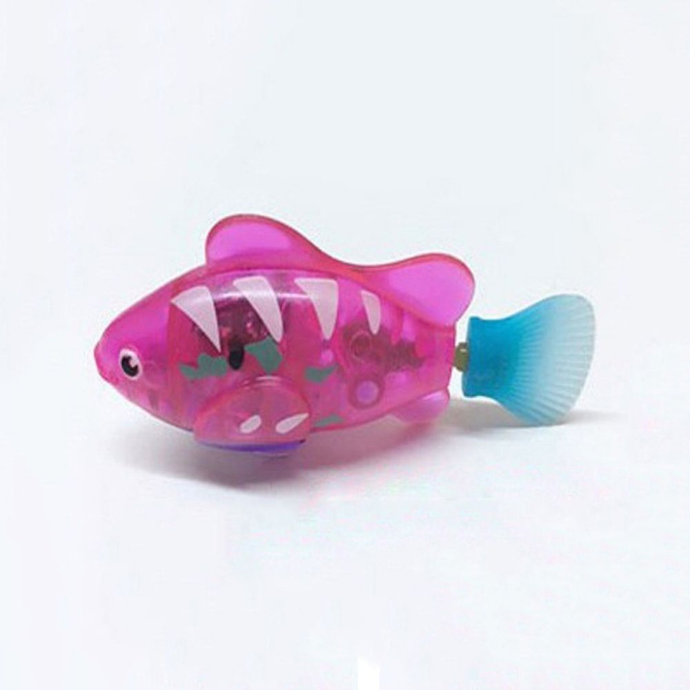 "Bunte interaktive Fischspielzeuge in Aquarium für Katzen, leuchtende Farben, realistische Bewegungen, sensorisches Spiel."