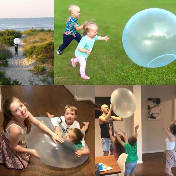 Bunter aufblasbarer Bubble Ball für Kinder, ideal für Wasserspiele, robustes Material; schwimmt auf Wasseroberfläche.