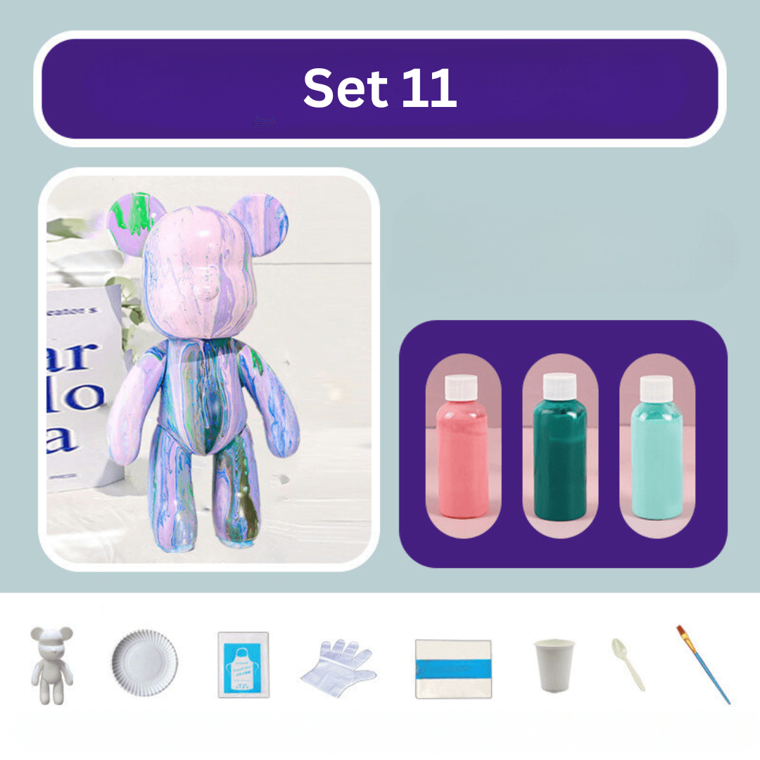 Handbemalter Deko-Bär - Farbenfrohe Wohnraumgestaltung